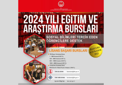 Kurumumuz tarafından 2024 yılı Ocak ayı itibarıyla verilecek olan yurt içi eğitim bursları için başvurular 6-15 Kasım 2023 tarihleri arasında alınacaktır.