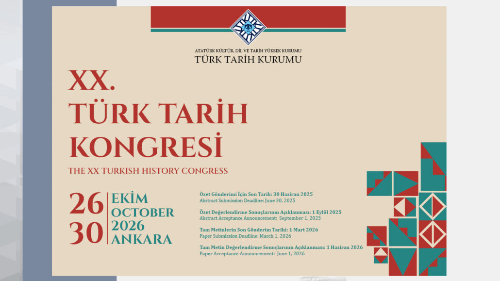 The application process for the 20th Turkish History Congress has begun.