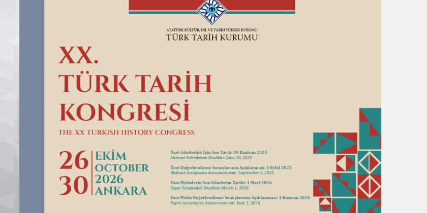 The application process for the 20th Turkish History Congress has begun.