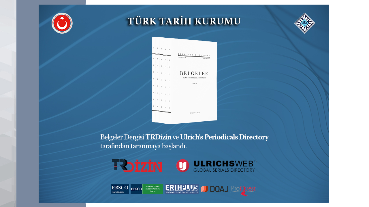 Belgeler, TR Dizin ve Ulrich’s Periodicals Directory’de Taranmaya Başladı