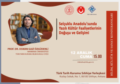 Bilim, Kültür ve Sanat Konferansları’nın Konuğu Prof. Dr. Osman Gazi Özgüdenli