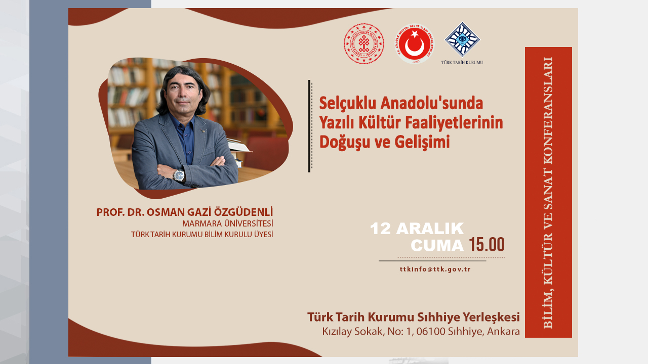 Bilim, Kültür ve Sanat Konferansları’nın Konuğu Prof. Dr. Osman Gazi Özgüdenli