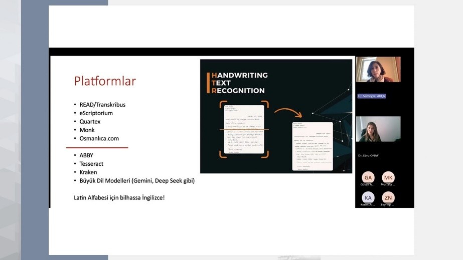 Dr. Sümeyye Akça was the guest of the Digital History and Historical Geography Conferences