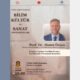 Bilim, Kültür ve Sanat Konferansları’nın Konuğu Prof. Dr. Ahmet Özcan