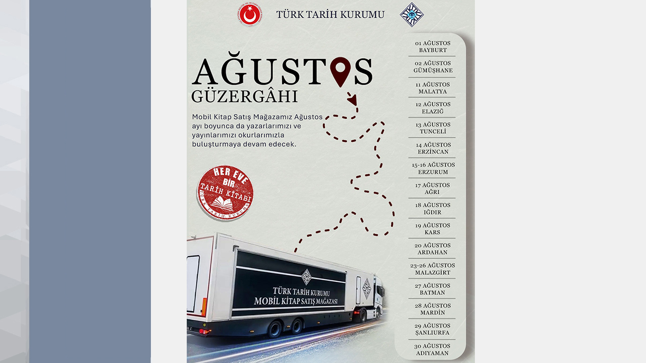 Mobil Kitap Satış Mağazamızın Ağustos Güzergâhı