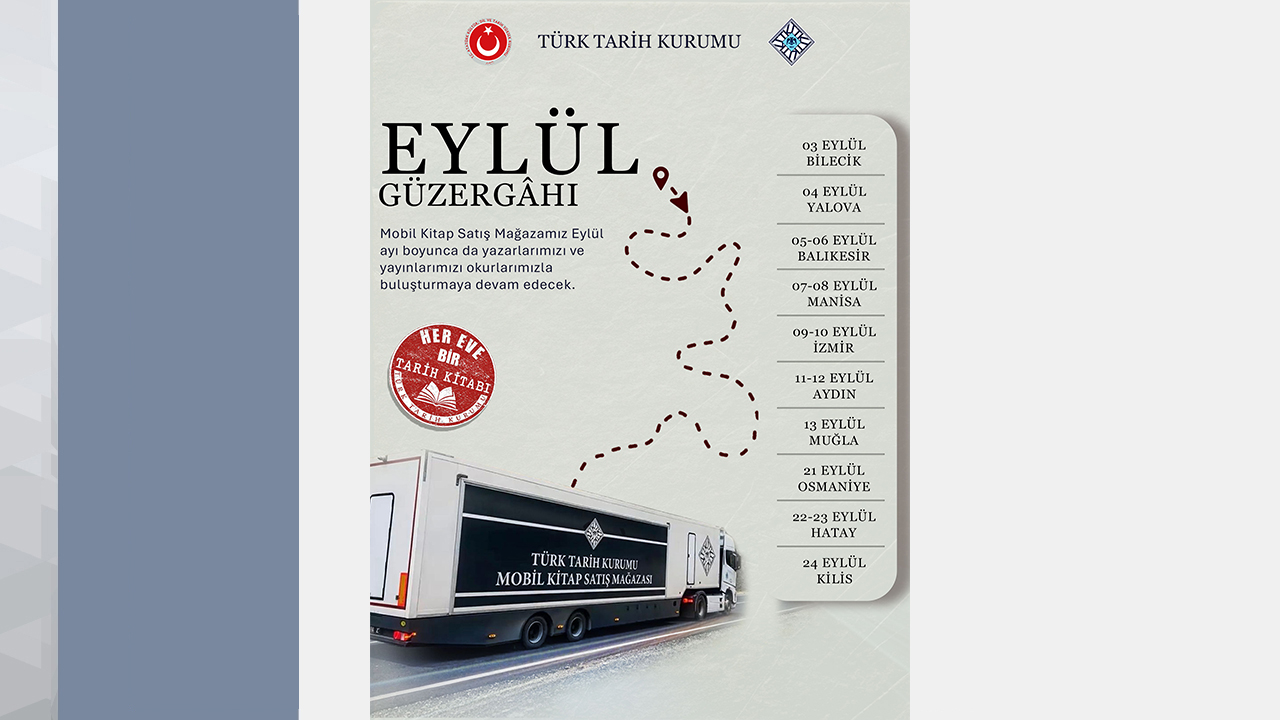 Mobil Kitap Satış Mağazamızın Eylül Güzergâhı
